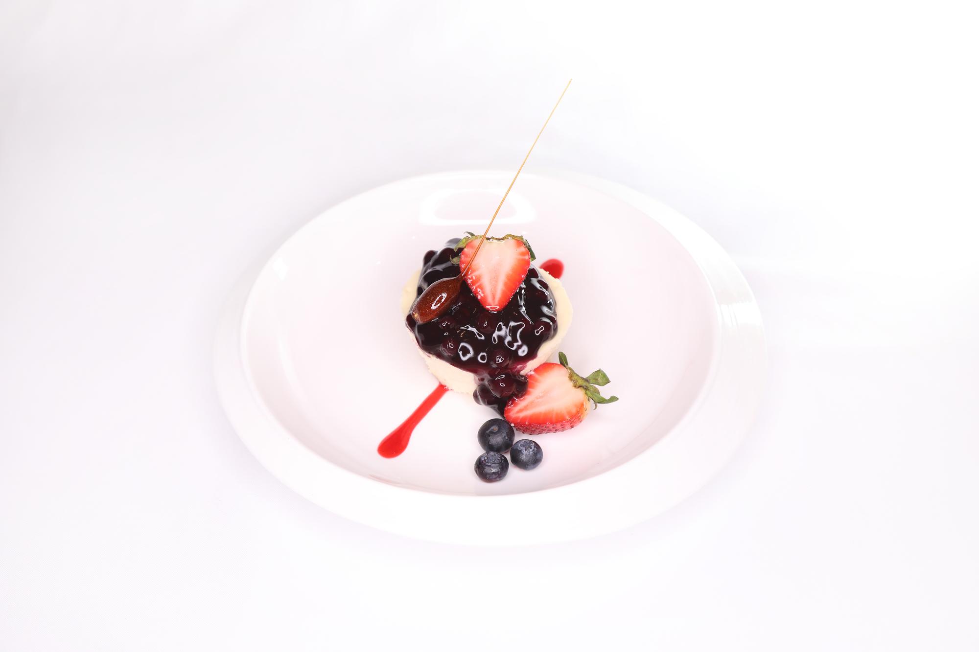 Close-up of plated dessert